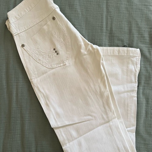 Beige denim spring set pants and bodysuit used, size small