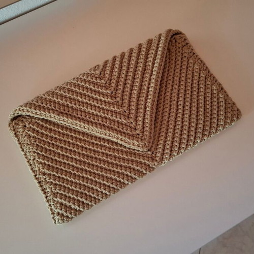 Handmade Crocheted Purse with Lining and Elastic Mesh