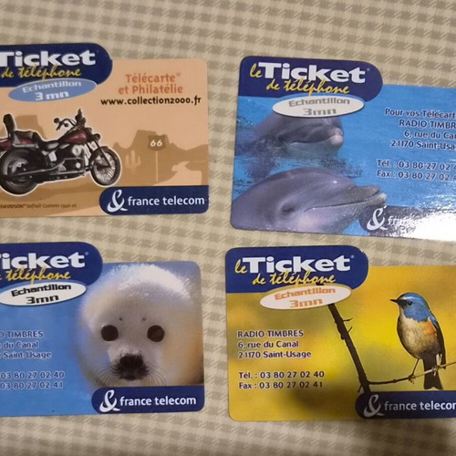 Vintage France Telecom phone cards set of 4, like new