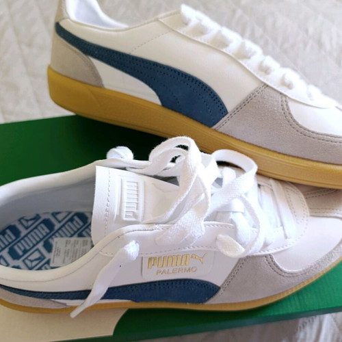 Puma Palermo sneakers size 44 new, white and blue leather