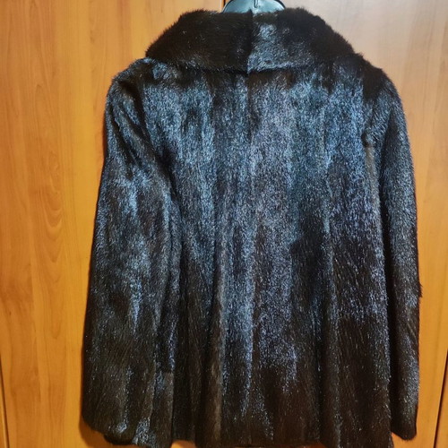 Brown mink fur coat used, size Large-XLarge