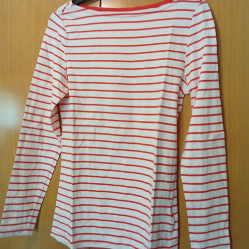 Esmara women's long sleeve blouse like new, white and red, size M