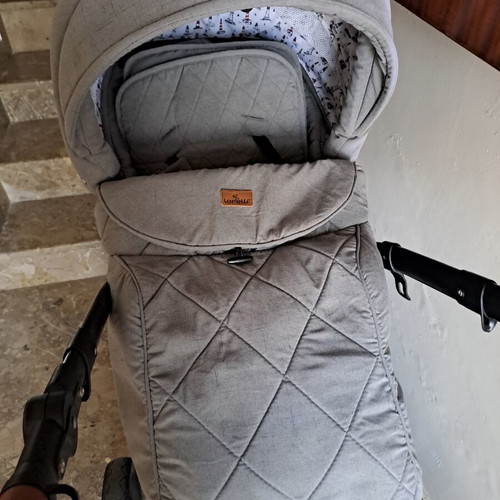 Lorelli Rimini 3in1 baby stroller, grey, suspension, storage