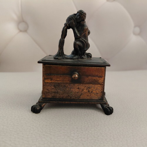 Vintage metal sharpener with Aquarius zodiac sign, 1970s