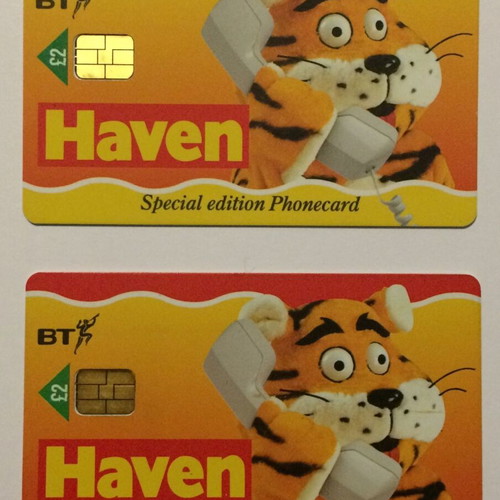 England phone cards used, Special Edition Haven, set of 2