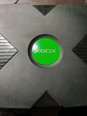 Original Microsoft Xbox console with controller and cables
