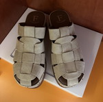 Beige platform mules, size 39