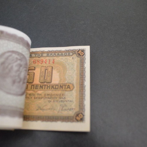 Bundle of 27 occupation 50 drachma banknotes 1943 like new