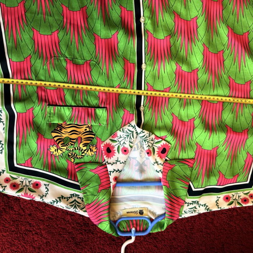 Karavan Clothing "Time is an Illusion" Satin Shirt like new, colorful