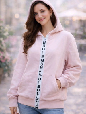 Bubble Gun pastel pink zip hoodie sweatshirt used