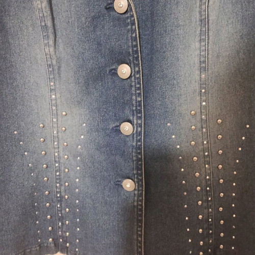 Denim vest used with rhinestones, size XXL, blue