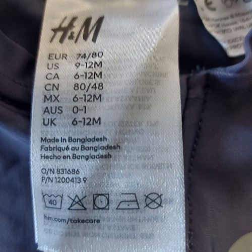 Baby swimsuit H&M 6-12M with sun protection like new, petrol color