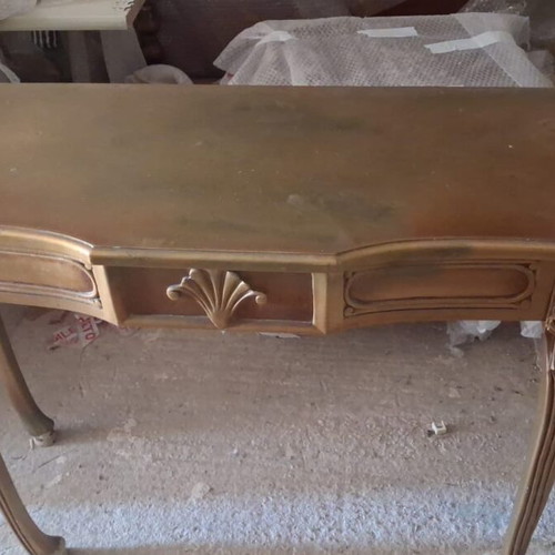 Classic console table with gold patina used, handmade Greek design