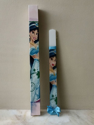 Princess Jasmine Candle with Decoupage and Box