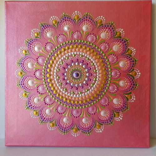 "Love" Mandala painting 40x40 cm by Energy Arts BG