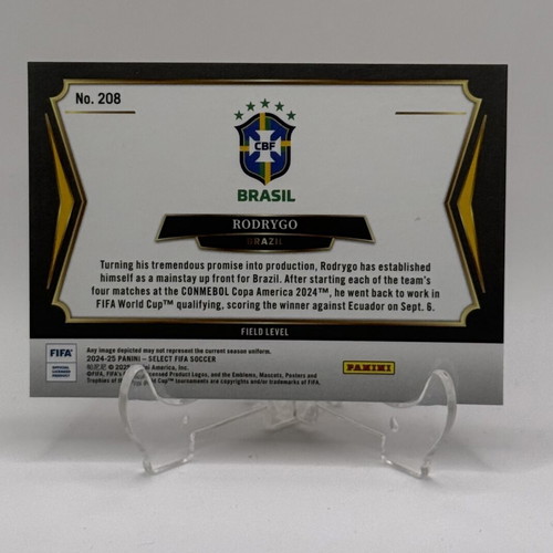 2024-25 Panini Select Fifa Field Level Rodrygo #208 card like new