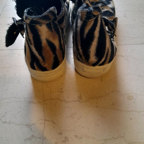 Shoes with tiger design used, size 40