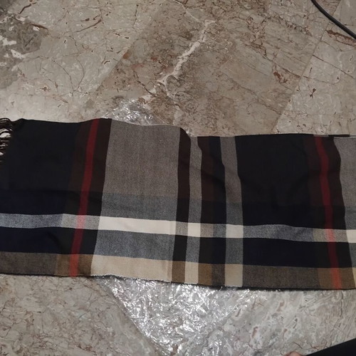 A-Cold-Wall Checked Scarf new, fringed edges, grey and brown