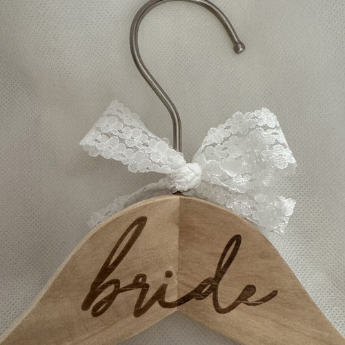 Bride & Groom wooden hanger with laser engraving, new