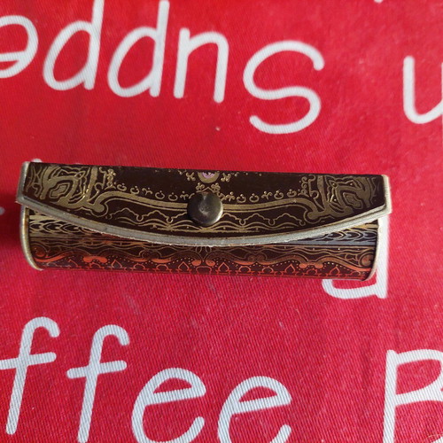 Lipstick case used vintage 70s with mirror