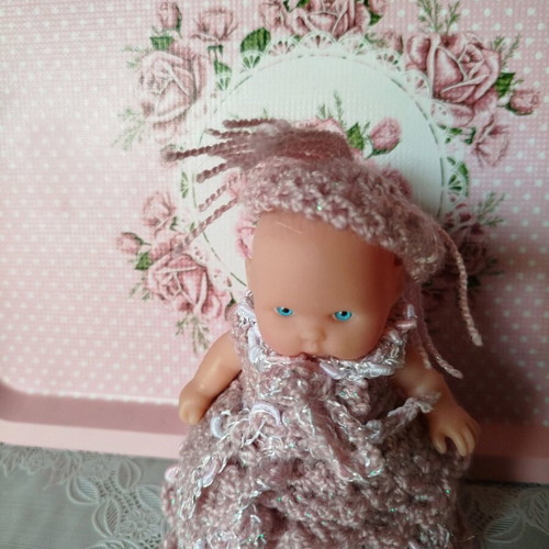 Doll with Handmade Dress and Hat New