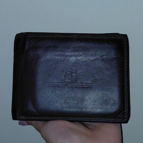 New West Polo Club leather wallet, brown, RFID protection