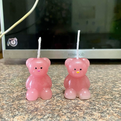 Bear-shaped candles new, set of 2 pieces