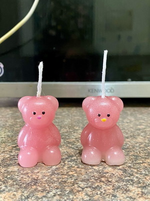 Bear-shaped candles new, set of 2 pieces