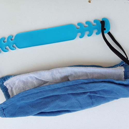 Mask extension new, blue, plastic protective accessory