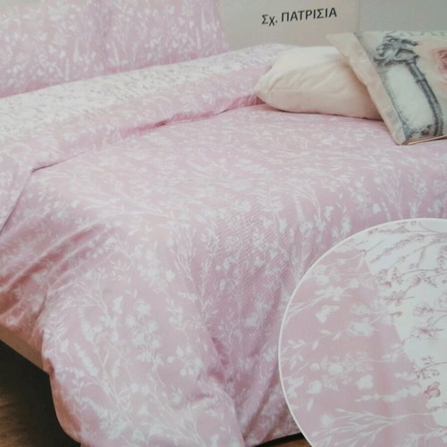 Bed sheet set super king 230x260 Biopros Patricia design 100% cotton sateen