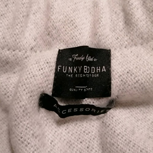 Funky Buddha women's poncho like new, white and grey