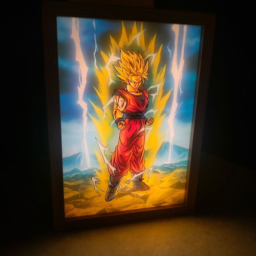 Dragon Ball LED Light Box Goku Super Saiyan frame new