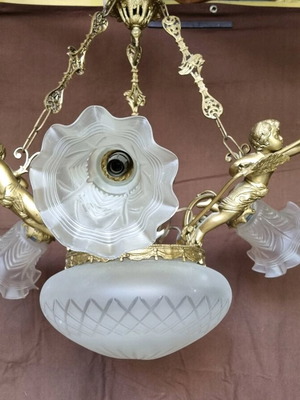 Βιντατζ φωτιστικό οροφής μεταχειρισμένο, μπρούτζινο