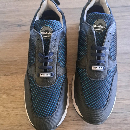 Baldinini men's sports shoes new, black and blue, size 44