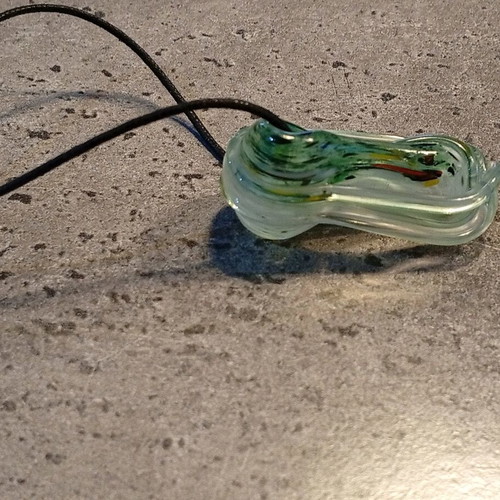 Glass pendant like new, green