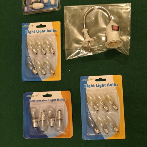 Electrical Lighting Set with Socket Holder, Refrigerator and Night Light Bulbs, Aosaipu
