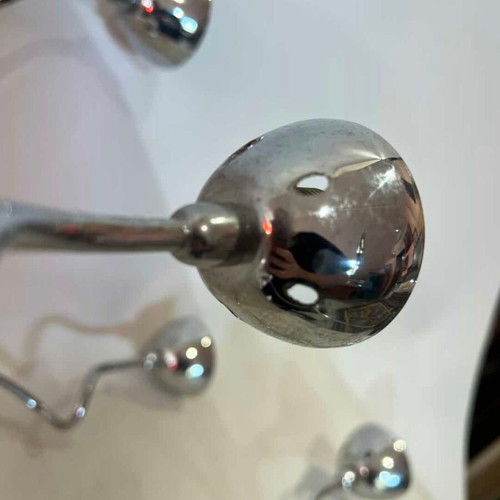 Metal ceiling light with small spotlights used, 74x34 cm