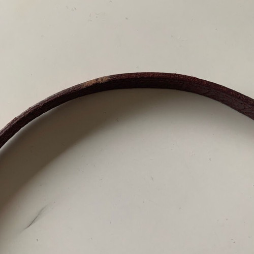 Leather shoulder bag used, burgundy