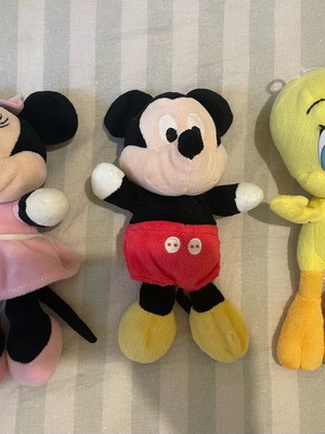 Κούκλες Minnie, Mickey και Tweety μεταχειρισμένες, σετ 3, 22 εκ