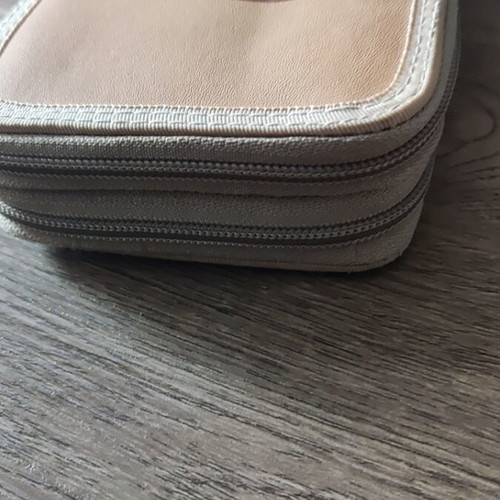Double beige pencil case, complete