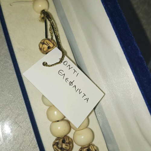 Worry beads with intricate bone beads used