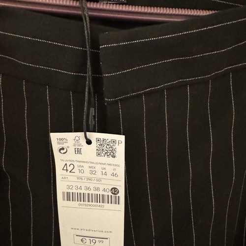 Stradivarius striped pants new, black and white, size XL