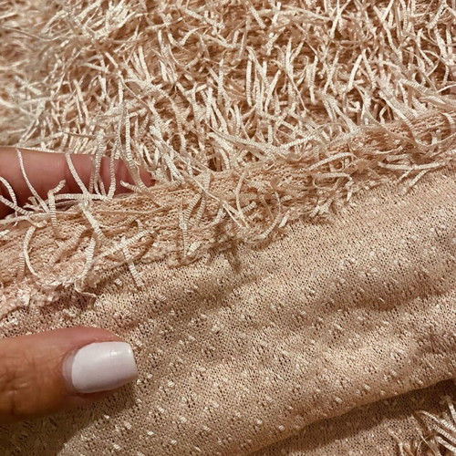ZARA pink faded apple fringe blouse like new