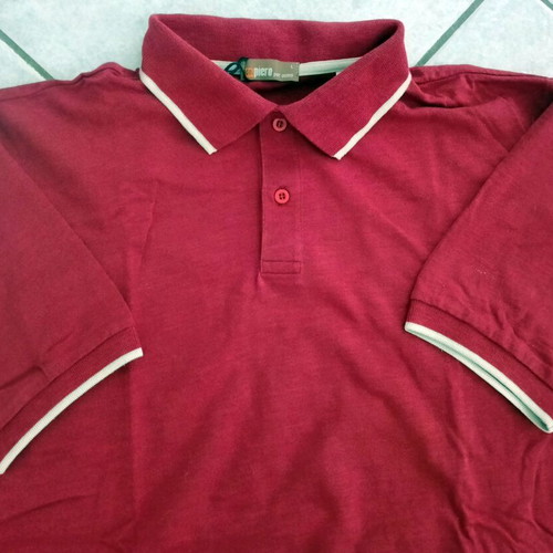 Del Piero men's t-shirt with collar and buttons size L like new, red