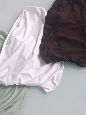 3 used Shein strapless tops brown XL, white L, green L