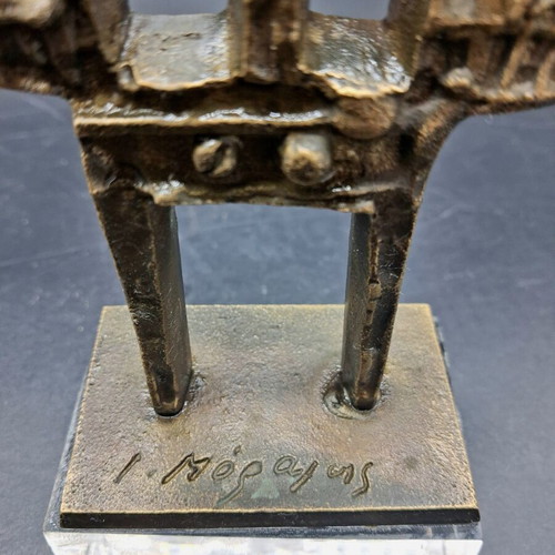 Bronze sculpture Angel by Giannis Moralis used, 1964