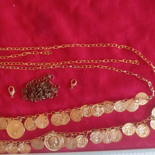 Craft materials kit new with chains, pendants, clasps, and earring hooks
