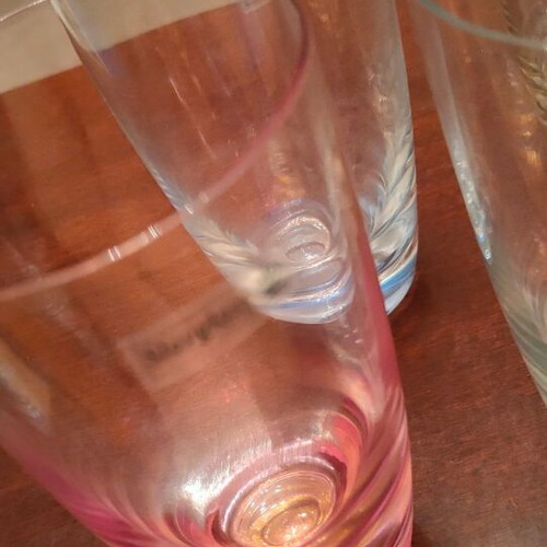 Zoulovits crystal glasses new, set of six with different colors