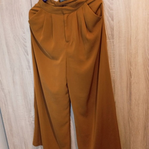 Stradivarius wide-leg pants, orange, size M