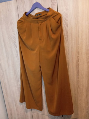 Stradivarius wide-leg pants, orange, size M